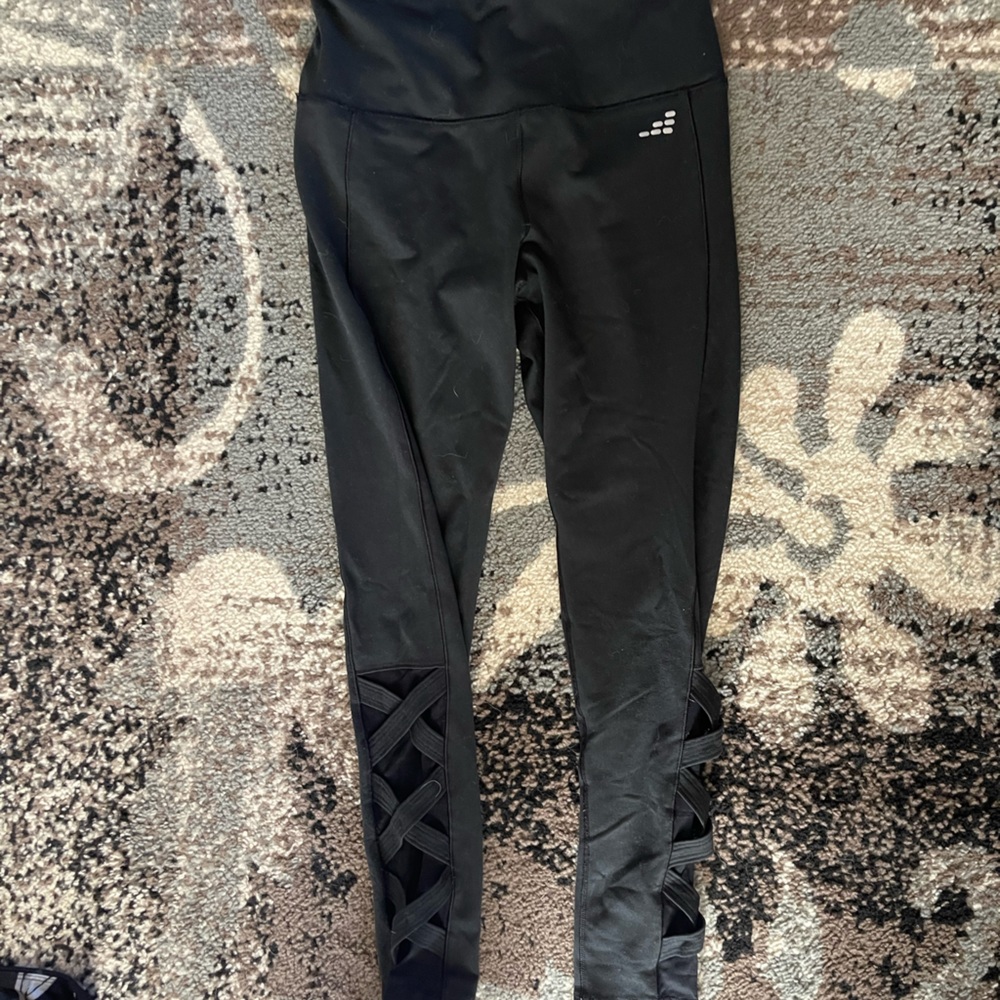 BCG: (SMALL) Black Mesh Braided Leggings